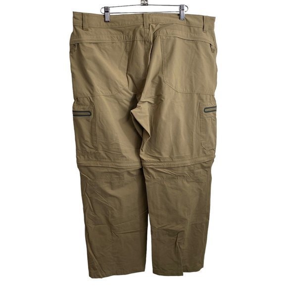 LL Bean Convertible Cargo Pants Mens Size 40x30 Khaki Stretch Outdoors Hiking - Picture 5 of 7